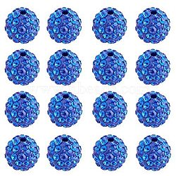 10mm Disco Ball Clay Beads Sapphire Pave Rhinestones Spacer Round Beads, about 100pcs/box(RB-PH0003-10mm-10)