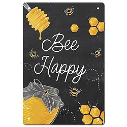 Rectangle Metal Iron Sign Poster, for Home Wall Decoration, Bees Pattern, 300x200x2.2mm(AJEW-WH0157-329)