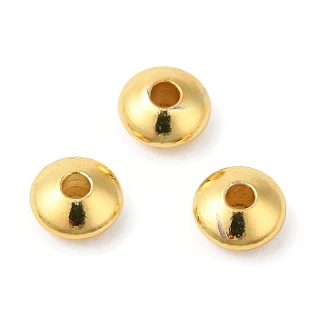 Brass Beads, Cadmium Free & Lead Free, Rondelle, Long-Lasting Plated, Golden, 5x2mm, Hole: 1.6mm