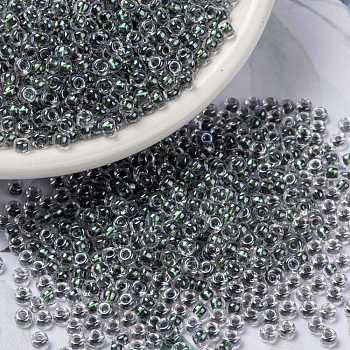 MIYUKI Round Rocailles Beads, Japanese Seed Beads, 8/0, (RR3204) Magic Smoke Patina Lined Crystal, 3mm, Hole: 1mm, about 422~455pcs/10g