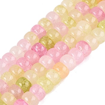 Ombre Effect Dyed Glass Beads Strands, Imitation Gemstones, Rondelle, Colorful, 6x4mm, Hole: 0.8~1.2mm, about 185~196pcs/strand, 29.13~31.30 inch(74~79.5cm)