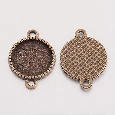 Tibetan Style Alloy Flat Round Cabochon Connector Settings(TIBE-Q038-001C-AB-NR)-2