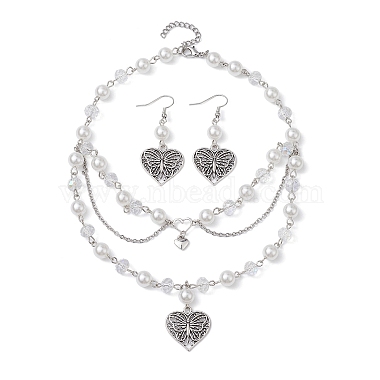Heart Alloy Earrings & Necklaces