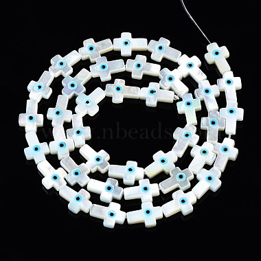 Natural White Shell Mother of Pearl Shell Beads(SHEL-N026-156)-2