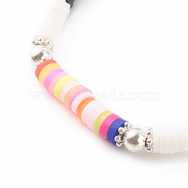 Handmade Polymer Clay Heishi Beaded Stretch Bracelets(BJEW-JB06146-05)-2