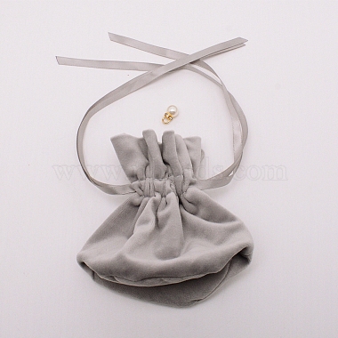 Velvet Jewelry Bags with Drawstring & Plastic Imitation Pearl(TP-CJC0001-03F)-2