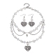 Tibetan Style Alloy Heart Jewelry Set(SJEW-JS01287)-1