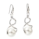 Plastic Pearl Infinity Dangle Earrings with Cubic Zirconia(EJEW-Q770-03P)-1