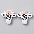 Cattle Food Grade Eco-Friendly Silicone Focal Beads, Cattle, Dark Salmon, 27x30x9mm, Hole: 3mm(SIL-WH0013-57J)