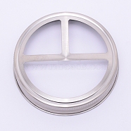 304 Stainless Steel Tooth Lid, Flat Round, Stainless Steel Color, 90x17mm, Hole: 31.5x31.5/32x70mm, Inner Size: 84mm(STAS-WH0015-92P)