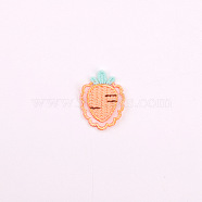 Computerized Embroidery Cloth Iron on/Sew on Patches, Costume Accessories, Appliques, Carrot, Orange, 44x33mm(FABR-PW0001-228F)
