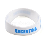 Silicone Wristbands Bracelets, Cord Bracelets, Argentina, White, 202x19x2mm(BJEW-K168-01O)