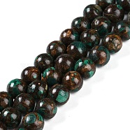 Assembled Natural Malachite & Bronzite Beads Strands, Round, 10mm, Hole: 0.9mm, about 37pcs/strand, 16.18''(41.1cm)(G-A230-D02-04)