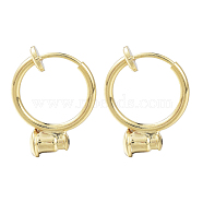 Brass Clip-on Earring Components, Real 18K Gold Plated, 17x13x4.5mm, Hole: 0.5mm(X-KK-T038-243G)