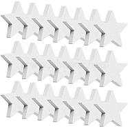 Wood Cabochons, Star, White, 25.5x24x5mm, 100pcs/set(WOOD-WH20001-06)