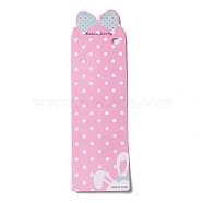 Paper Keychain Display Cards, Rectangle with Bowknot and Polka Dot Pattern, Pearl Pink, 22x6.55x0.03cm, Hole: 8.2mm(CDIS-F005-23)