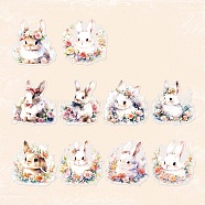 10Pcs 10 Styles Waterproof PET Stickers Set, Decorative Stickers, Animal Forest Series, Cat, Colorful, 65~70x63~70x0.1mm, 1pc/style(DIY-M002-01E)