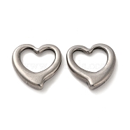 Valentine's Day 304 Stainless Steel Linking Rings, Heart, Stainless Steel Color, 17x17x3.5mm, Inner Diameter: 7x11.5mm(STAS-E193-04P)