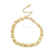 Rack Plating Brass Bracelets for Women, Long-Lasting Plated, Lead Free & Cadmium Free, Real 18K Gold Plated, 7-1/4 inch(18.3cm)(BJEW-K244-06A-G)