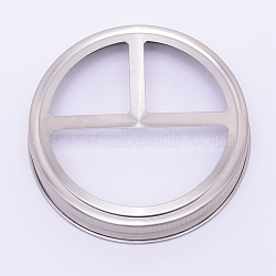 304 Stainless Steel Tooth Lid, Flat Round, Stainless Steel Color, 90x17mm, Hole: 31.5x31.5/32x70mm, Inner Size: 84mm(STAS-WH0015-92P)