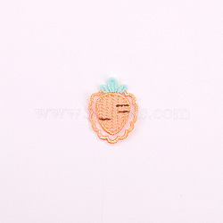 Computerized Embroidery Cloth Iron on/Sew on Patches, Costume Accessories, Appliques, Carrot, Orange, 44x33mm(FABR-PW0001-228F)