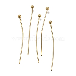 Brass Ball Head Pins, Lead Free & Cadmium Free, Real 24K Gold Plated, 30x0.6mm, Head: 2mm(KK-H502-03N-G)