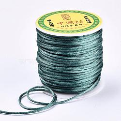 Nylon Thread, Rattail Satin Cord, Dark Sea Green, 1.5mm, about 49.21 yards(45m)/roll(NWIR-R033-1.5mm-222)
