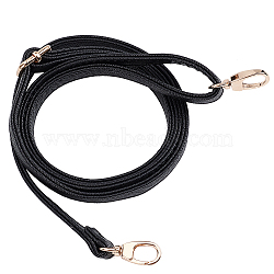 PU Leather Straps, with Imitation Leather Long Tassel Keychain, for Bag Straps Replacement Accessories, Black, 152mm, 136cm, 2pcs/set(FIND-PH0015-87)