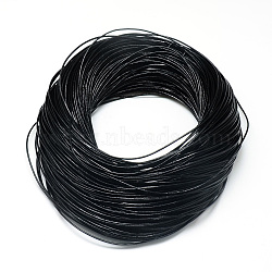 Round Cowhide Leather Cord, Leather Rope String for Bracelets Necklaces, Black, 4mm, about 100yard/bundle(WL-Q007-4mm-2)