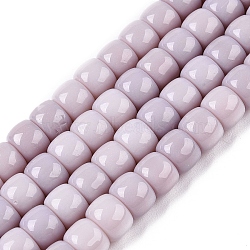 Opaque Glass Beads Strands, Barrel, Thistle, 8x6mm, Hole: 1.6mm, about 61~62pcs/strand, 14.84''~15.16''(37.7~38.5cm)(GLAA-NH0002-B09)