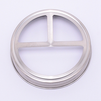 304 Stainless Steel Tooth Lid, Flat Round, Stainless Steel Color, 90x17mm, Hole: 31.5x31.5/32x70mm, Inner Size: 84mm