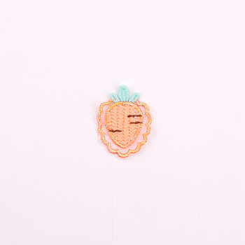 Computerized Embroidery Cloth Iron on/Sew on Patches, Costume Accessories, Appliques, Carrot, Orange, 44x33mm