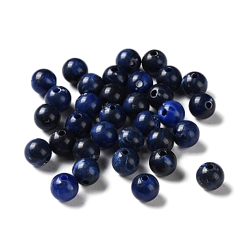 Acrylic Beads, Imitation Gemstone, Round, Midnight Blue, 8mm, Hole: 1.8mm