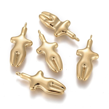 Ion Plating(IP) 304 Stainless Steel Pendants, Body, Golden, 33x14.5x5mm, Hole: 2x2mm