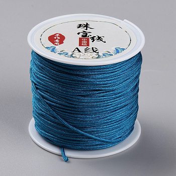 23M Chinlon Thread, Nylon Braided Cord, Chinese Knotting Cord for Jewelry Making Macrame Craft, Slate Blue, 1mm, about 25.15 Yards(23m)/Roll