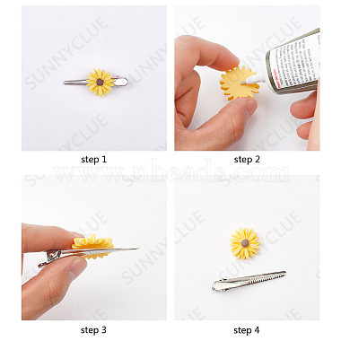SUNNYCLUE Flatback Hair & Costume Accessories Ornaments Resin Flower Daisy Cabochons(CRES-SC0001-41B)-4