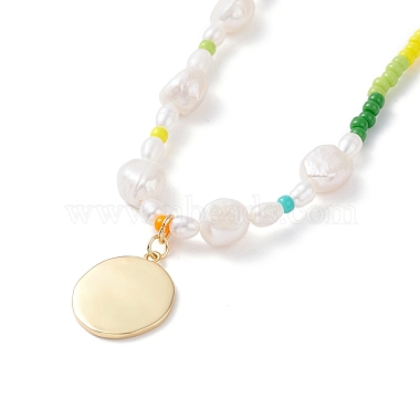Emaille-Anhänger-Halskette mit Zitronenscheibe für Mädchen und Frauen(X1-NJEW-TA00013)-6