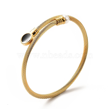 Placage ionique (ip) 304 bracelet manchette en corde torsadée en acier inoxydable(BJEW-P283-18E)-3