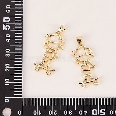 5 pcs rack placage en laiton micro pave pendentifs en zircone cubique(ZIRC-SZ0003-73)-8