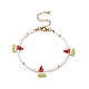 Glass Seed Braided Watermelon Charms Bracelet for Women(BJEW-TA00140-02)-1
