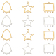 DICOSMETIC 36Pcs 6 Style Star & Rectangle & Teardrop 201 Stainless Steel Chandelier Components Links(STAS-DC0003-82)-2