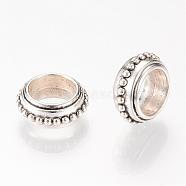 Tibetan Style Alloy Large Hole Beads, Donut, Antique Silver, 15x6.5mm, Hole: 9mm(PALLOY-R094-03AS)