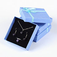 Cardboard Jewelry Set Boxes, Square, with Sponge, Cornflower Blue, 90x90x30mm(CBOX-B002-1)
