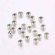 Iron Spacer Beads, Silver Color Plated, 3mm, Hole: 1mm(IFIN-E321Y-S)