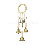 Iron Witch Bells Protection for Door Knob Hanger, with Wood Beads, for Boho Home Room Kitchen Decor, Antique Bronze, 270mm, Hole: 49.5mm(HJEW-JM00915)