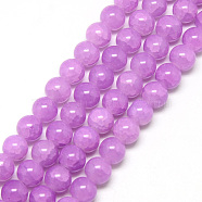 Baking Painted Crackle Glass Bead Strands, Round, Medium Orchid, 8mm, Hole: 1.3~1.6mm, about 100pcs/strand, 31.4 inch(DGLA-Q023-8mm-YS11)