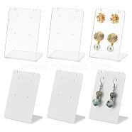 Elite 10Pcs 2 Colors Acrylic Earring Display Stands, L-shaped Jewelry Holder for Earring, Mixed Color, 3.6x4.95x7cm, Hole: 1.4mm, 5pcs/color(EDIS-PH0001-89)