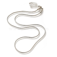 Brass Wheat Chain Necklaces for Women Men, Platinum, 19.21 inch(48.8cm)(NJEW-M295-01P)