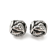 316 Surgical Stainless Steel  Beads, Snake, Antique Silver, 10.5x10mm, Hole: 4mm(STAS-Q304-49AS)
