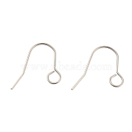 304 Stainless Steel Earring Hooks, Ear Wire with Horizontal Loop, Stainless Steel Color, 20 Gauge, 24x29x1mm, Hole: 5mm, Pin: 0.8mm(STAS-B047-31P)